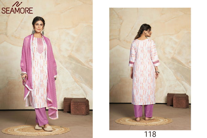 Aishwarya By Seamore 118 To 123 Cotton Blend Printed Kurti With Bottom Dupatta Wholesale Market In Surat